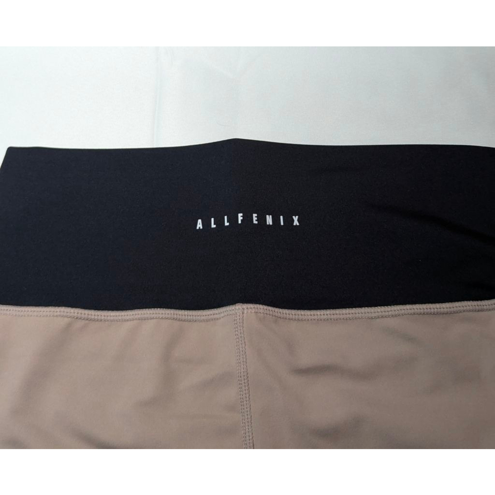 Allfenix High Rise Cropped Leggings Black and Tan Workout Yoga Pants - M - Picture 4 of 4